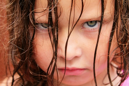 Grumpy young girl